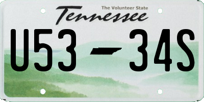 TN license plate U5334S