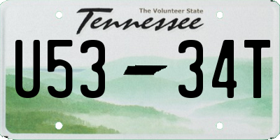 TN license plate U5334T