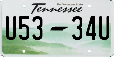 TN license plate U5334U
