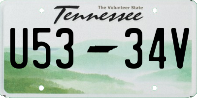 TN license plate U5334V