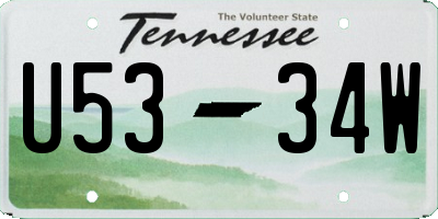 TN license plate U5334W