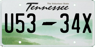 TN license plate U5334X