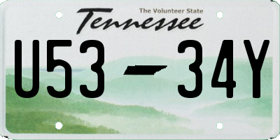 TN license plate U5334Y