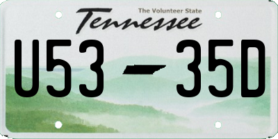 TN license plate U5335D