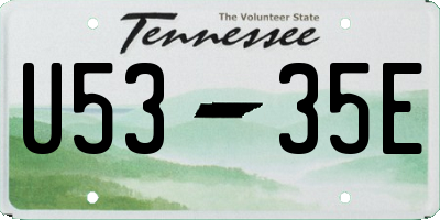 TN license plate U5335E
