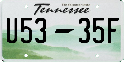 TN license plate U5335F