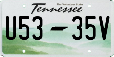 TN license plate U5335V