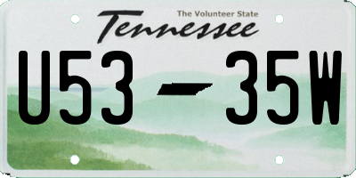 TN license plate U5335W