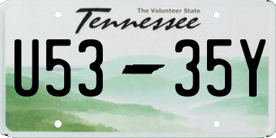TN license plate U5335Y