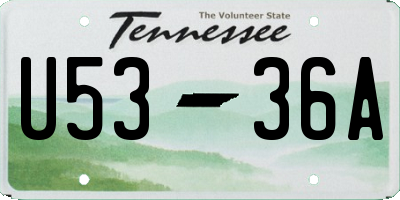 TN license plate U5336A