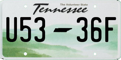 TN license plate U5336F