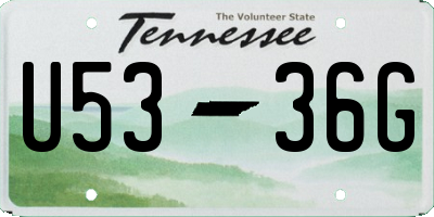 TN license plate U5336G