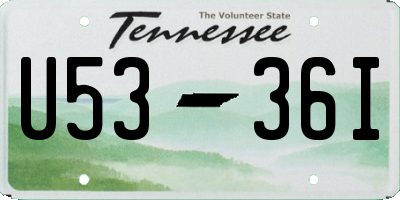 TN license plate U5336I