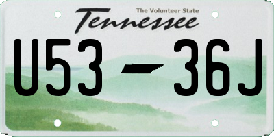 TN license plate U5336J