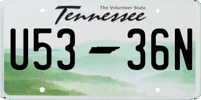 TN license plate U5336N