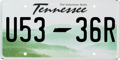 TN license plate U5336R