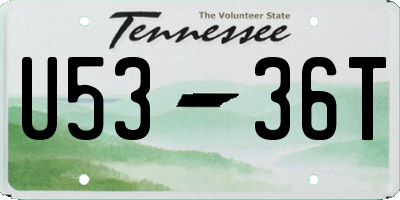 TN license plate U5336T
