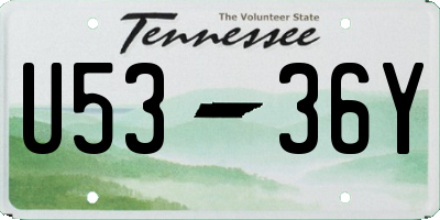 TN license plate U5336Y