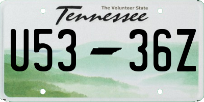 TN license plate U5336Z