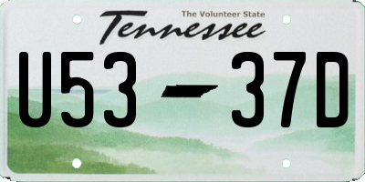 TN license plate U5337D