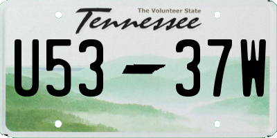 TN license plate U5337W