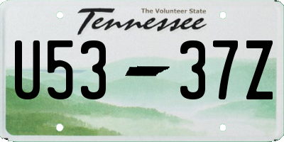 TN license plate U5337Z