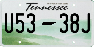 TN license plate U5338J