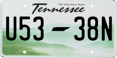 TN license plate U5338N