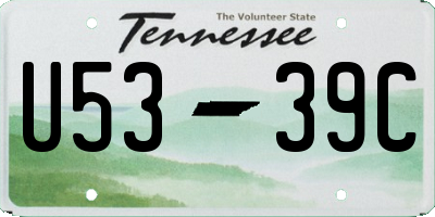 TN license plate U5339C