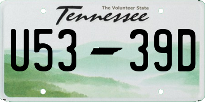 TN license plate U5339D
