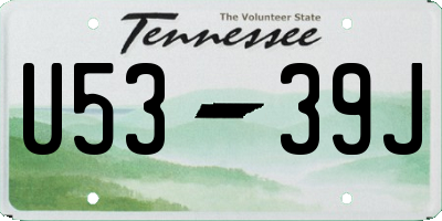 TN license plate U5339J