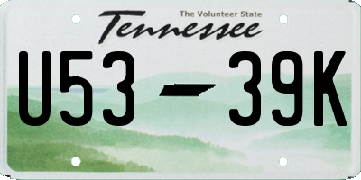 TN license plate U5339K