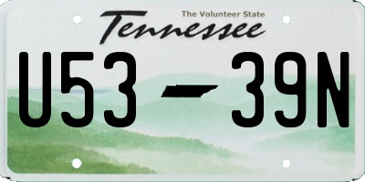 TN license plate U5339N