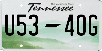 TN license plate U5340G