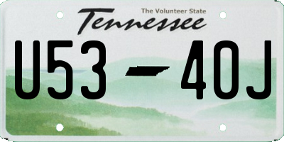 TN license plate U5340J