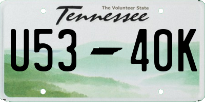 TN license plate U5340K