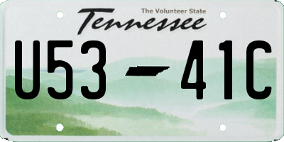 TN license plate U5341C