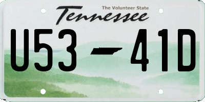 TN license plate U5341D
