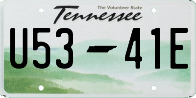 TN license plate U5341E