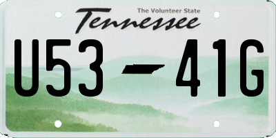 TN license plate U5341G