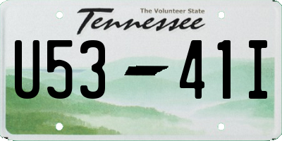 TN license plate U5341I