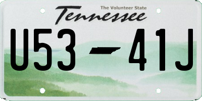 TN license plate U5341J