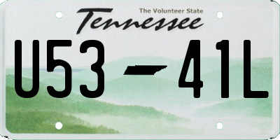 TN license plate U5341L