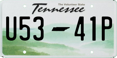 TN license plate U5341P