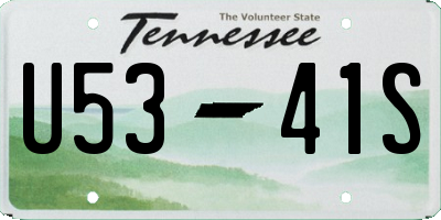 TN license plate U5341S
