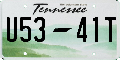 TN license plate U5341T