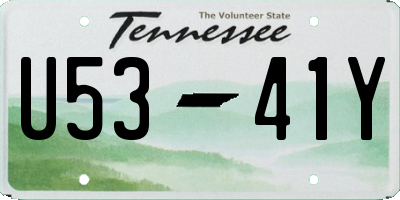TN license plate U5341Y