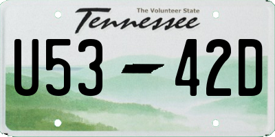 TN license plate U5342D