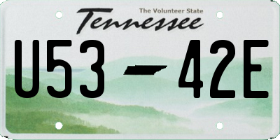 TN license plate U5342E