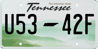 TN license plate U5342F